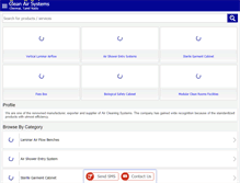 Tablet Screenshot of cleanairequipments.com
